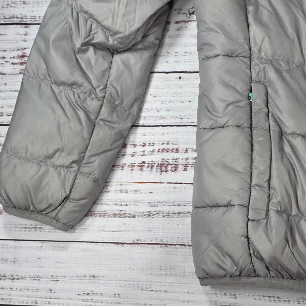 The North Face Silver Gray Down Jacket Girls XL 18 Excellent Aconcagua Puffer